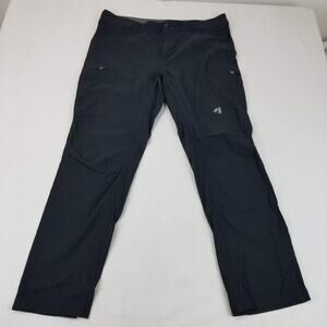 Eddie Bauer First Ascent Pants Mens 40x31 Black Nylon Hiking Zip Pockets Stretch